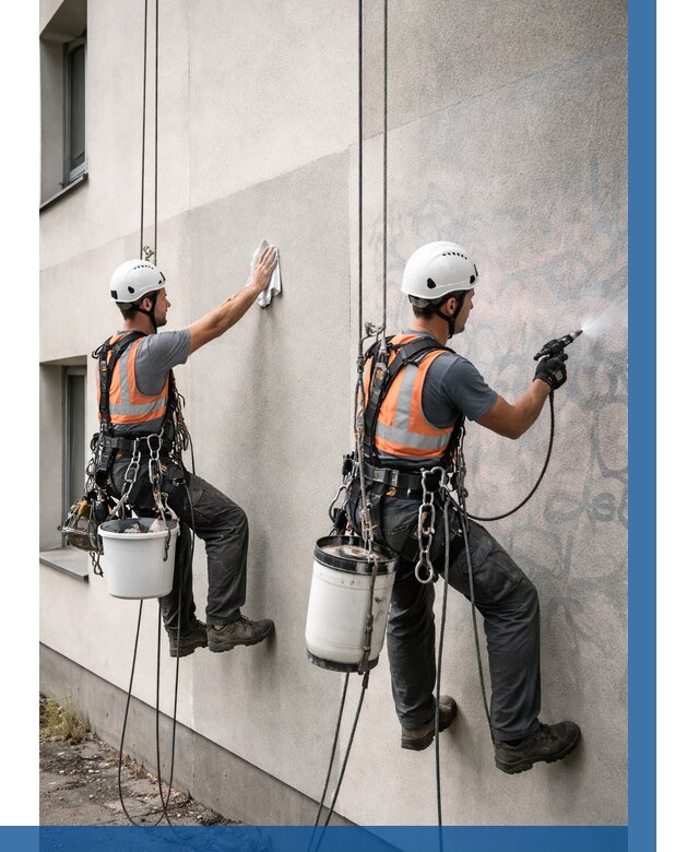 Антиграффити покрытие фасада в Саранске от 632 р. | ВЫСОТНИК-Срн