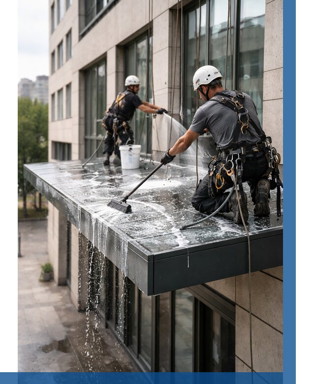 Мойка козырьков и навесов в Саранске от 3688 р. | ВЫСОТНИК-Срн