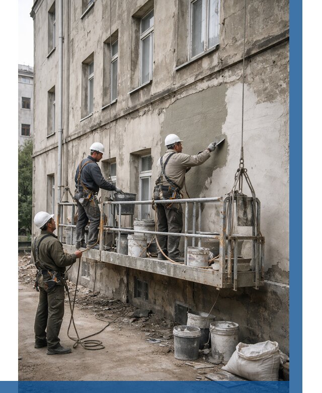 Капитальный ремонт фасада в Саранске от 4425 р. | ВЫСОТНИК-Срн