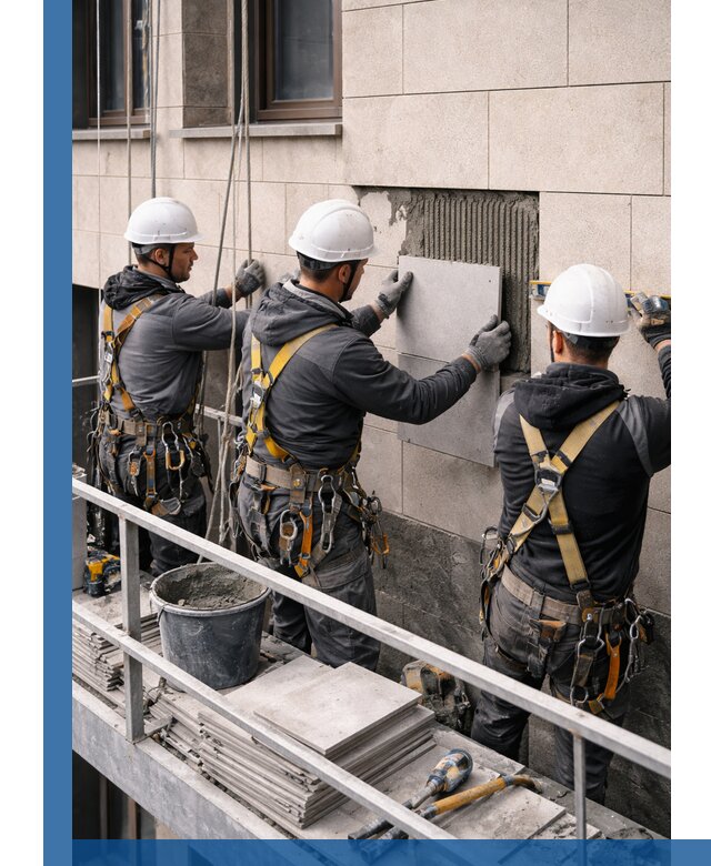 Ремонт облицовки фасада плиткой в Саранске с гарантией