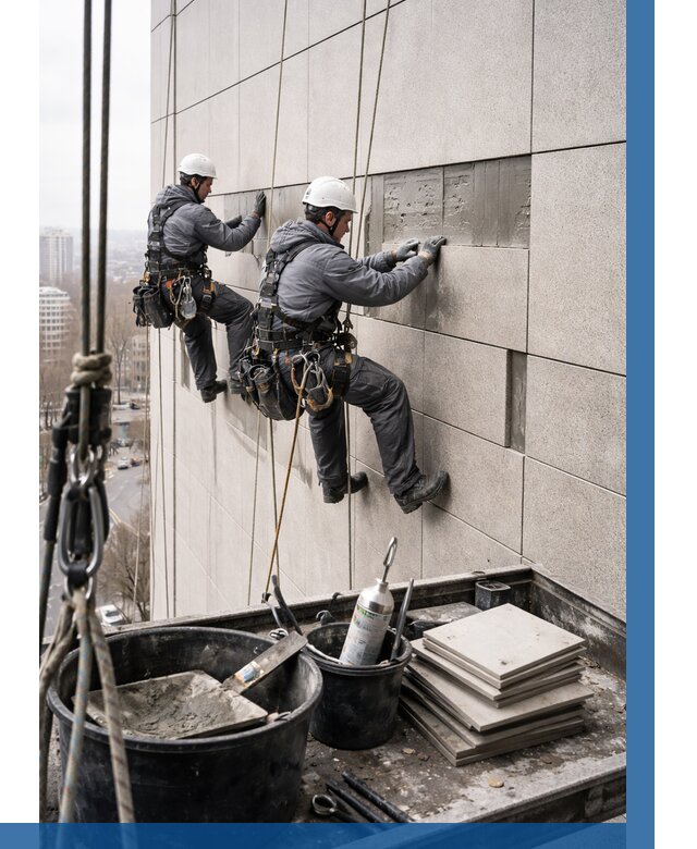 Ремонт фасада из керамогранита в Саранске от 2634 р. | ВЫСОТНИК-Срн