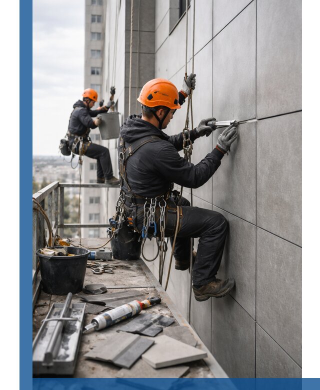 Профессиональный ремонт фасада из керамогранита в Саранске