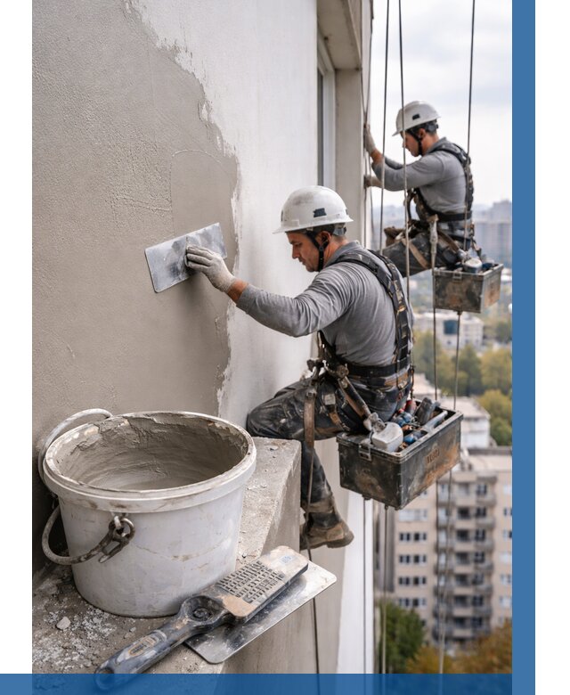 Шпаклевка фасада на высоте в Саранске от 738 р. | ВЫСОТНИК-Срн