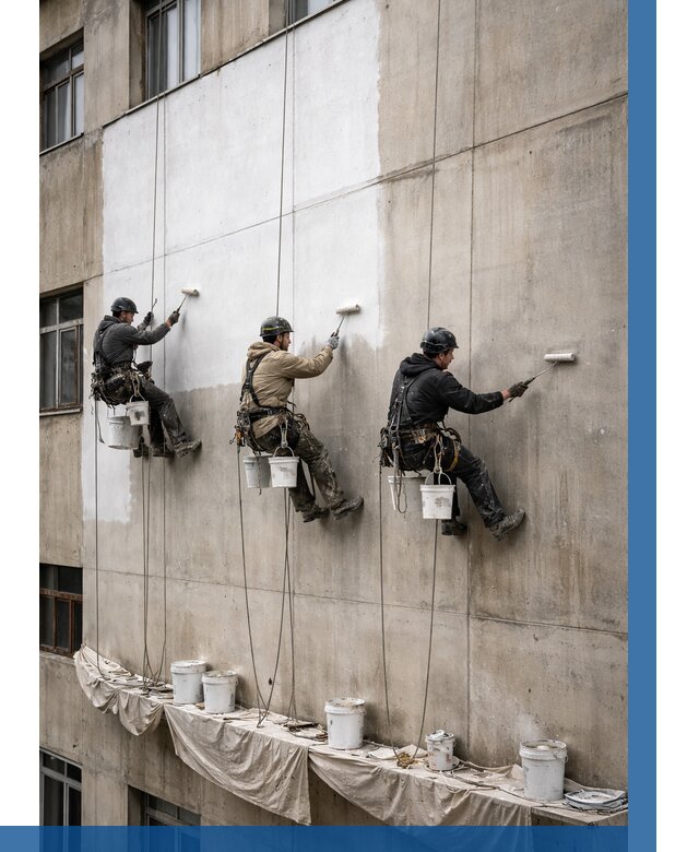 Покраска бетонного фасада в Саранске от 369 р за м2 | ВЫСОТНИК-Срн