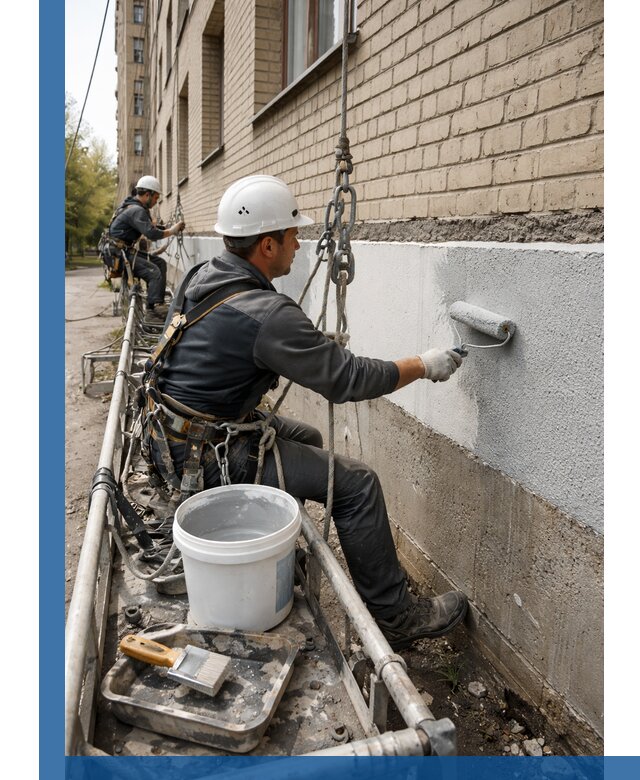 Окраска цоколя здания в Саранске профессионально и надежно