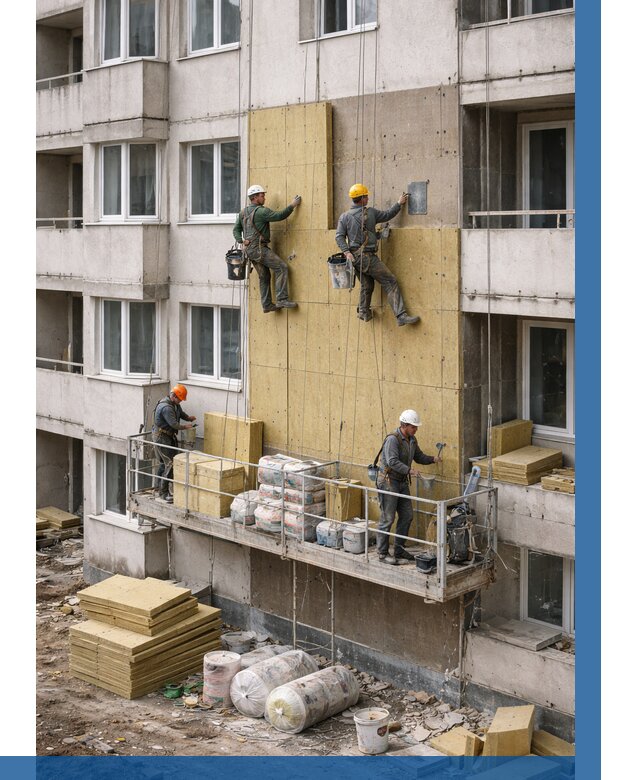 Утепление фасада минватой в Саранске от 1580 р. | ВЫСОТНИК-Срн