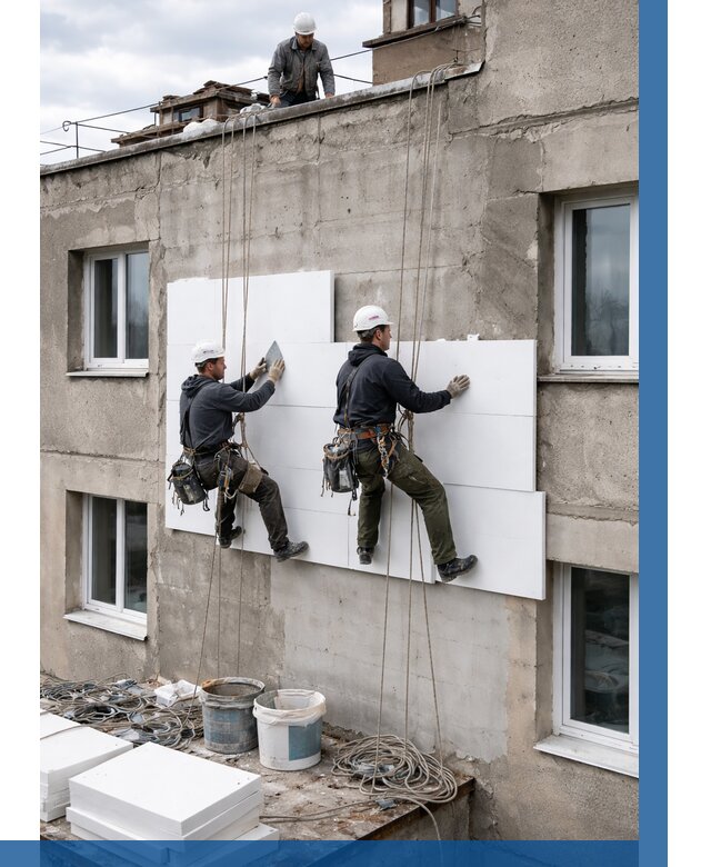 Утепление фасада пенополистиролом в Саранске от 1896 р. | ВЫСОТНИК-Срн