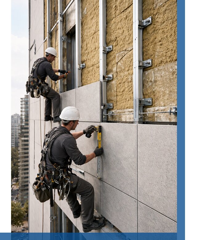 Монтаж вентилируемого фасада в Саранске от 3688 р. | ВЫСОТНИК-Срн