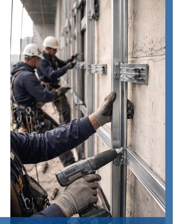 Монтаж подсистемы вентфасада в Саранске от 896 р. | ВЫСОТНИК-Срн