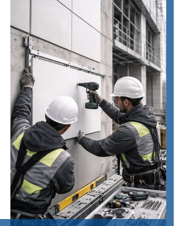 Монтаж композитных панелей фасада в Саранске от 2634 р. | ВЫСОТНИК-Срн