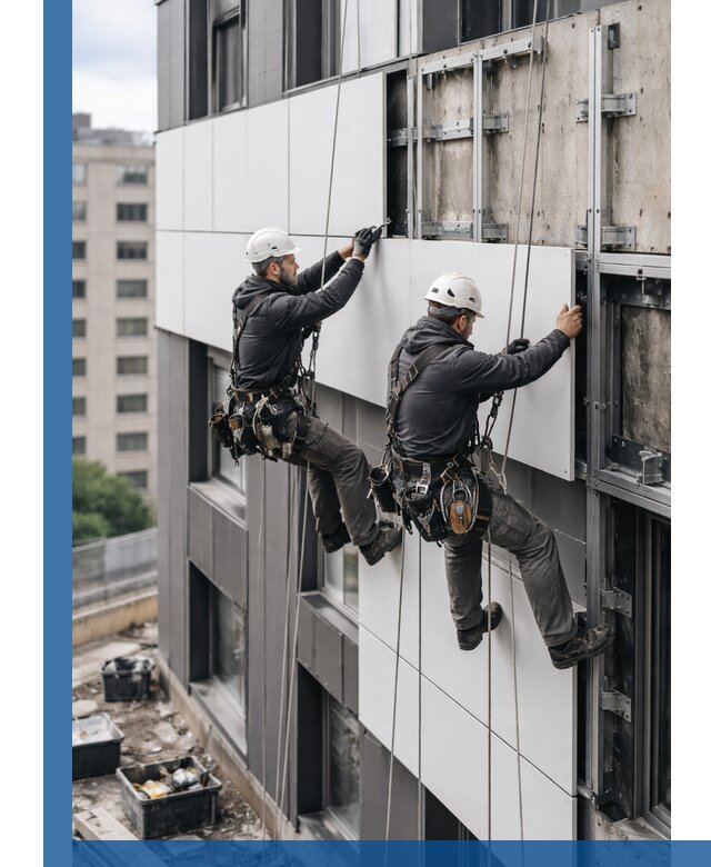 Монтаж композитных панелей фасада в Саранске под ключ