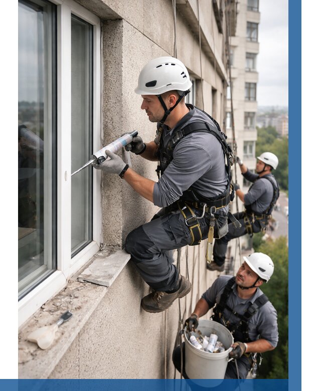 Герметизация оконных швов снаружи в Саранске от 1580 р. | ВЫСОТНИК-Срн