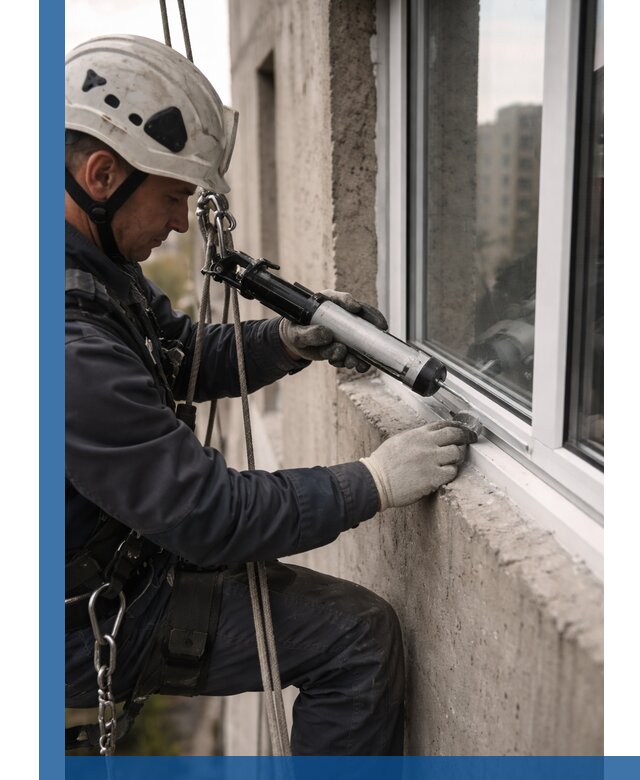 Герметизация оконных швов снаружи в Саранске профессионально