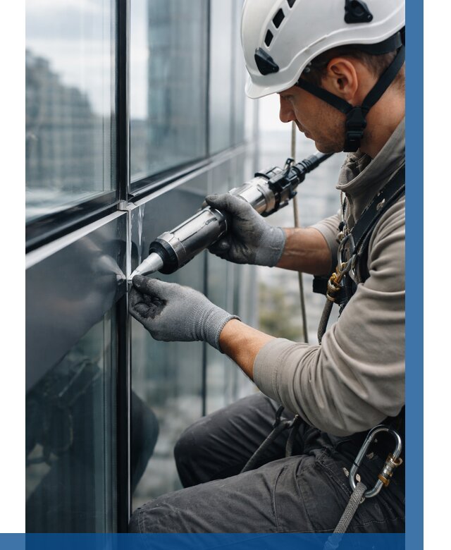 Герметизация стыков витража в Саранске от 1264 р. | ВЫСОТНИК-Срн