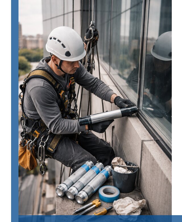 Герметизация стыков витража в Саранске для герметичных фасадов