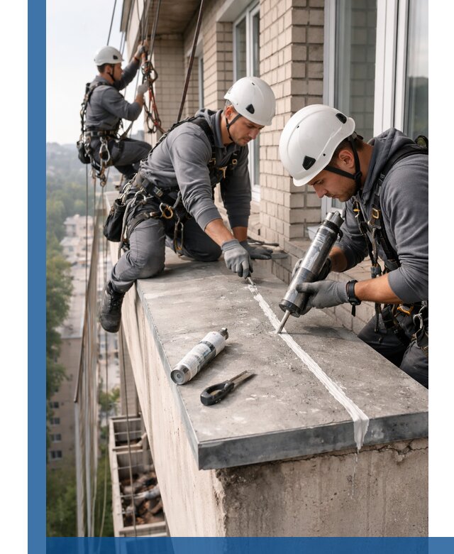 Герметизация балконного козырька в Саранске профессионально