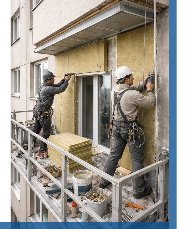 Утепление балкона снаружи в Саранске от 1686 р. под ключ ВЫСОТНИК-Срн