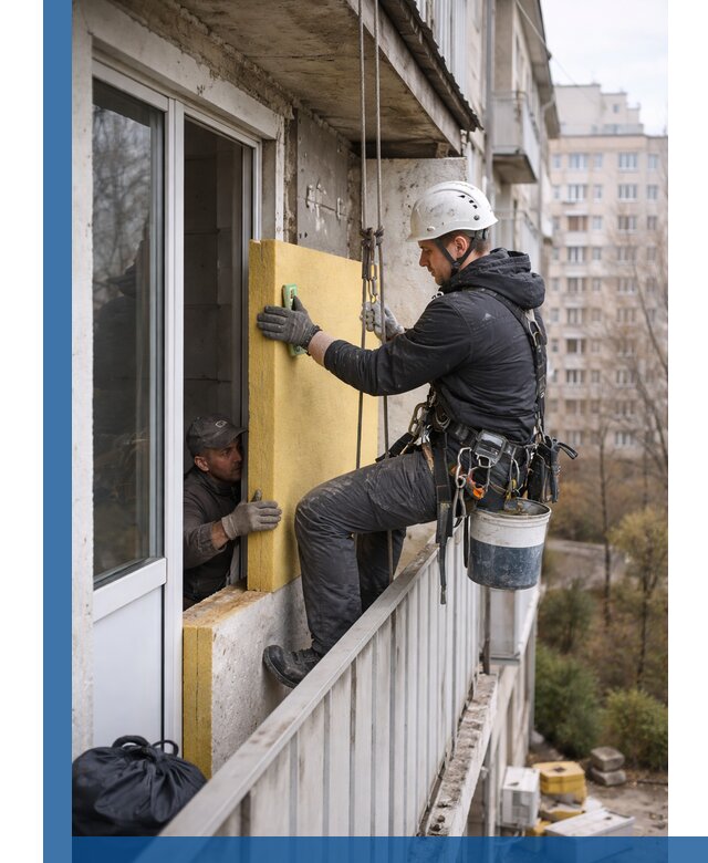 Профессиональное утепление балкона снаружи в Саранске под ключ