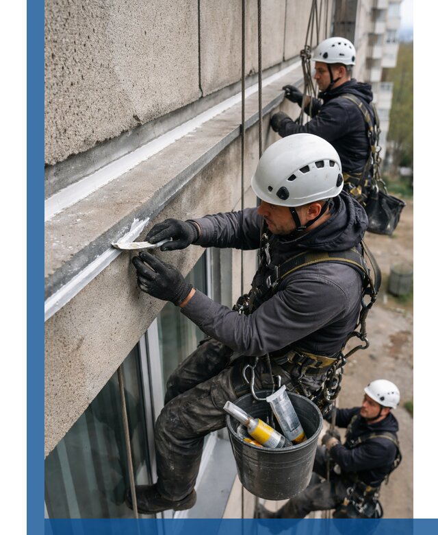 Герметизация примыкания балкона в Саранске под ключ с гарантией