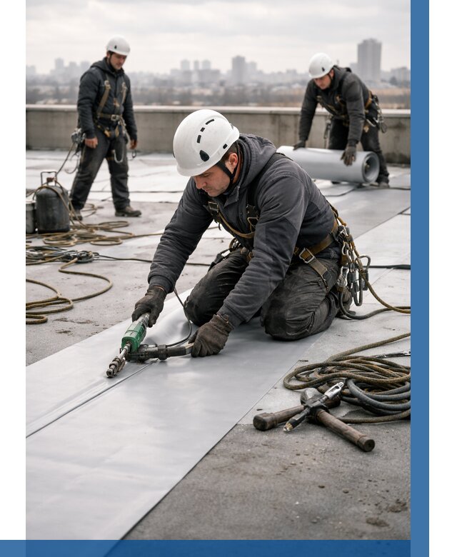 Ремонт мембранной кровли в Саранске от 1896 р./м2 | ВЫСОТНИК-Срн