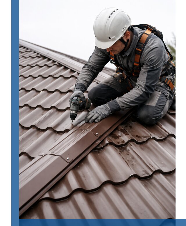 Ремонт металлочерепицы на крыше в Саранске профессионально