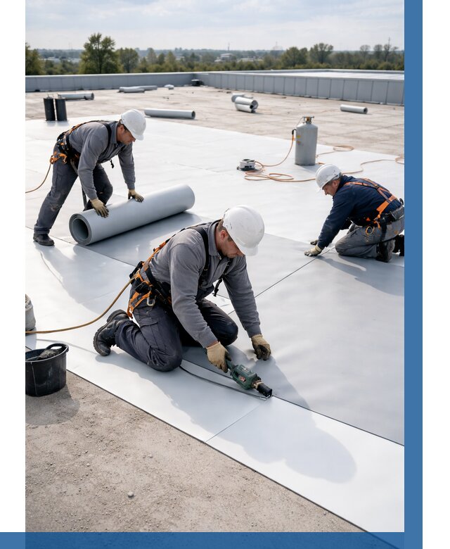 Монтаж мембранной кровли под ключ в Саранске от 1264 р. | ВЫСОТНИК-Срн