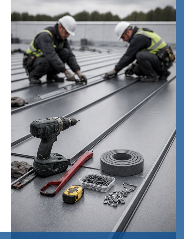 Монтаж фальцевой кровли в Саранске от 1896 р. | ВЫСОТНИК-Срн