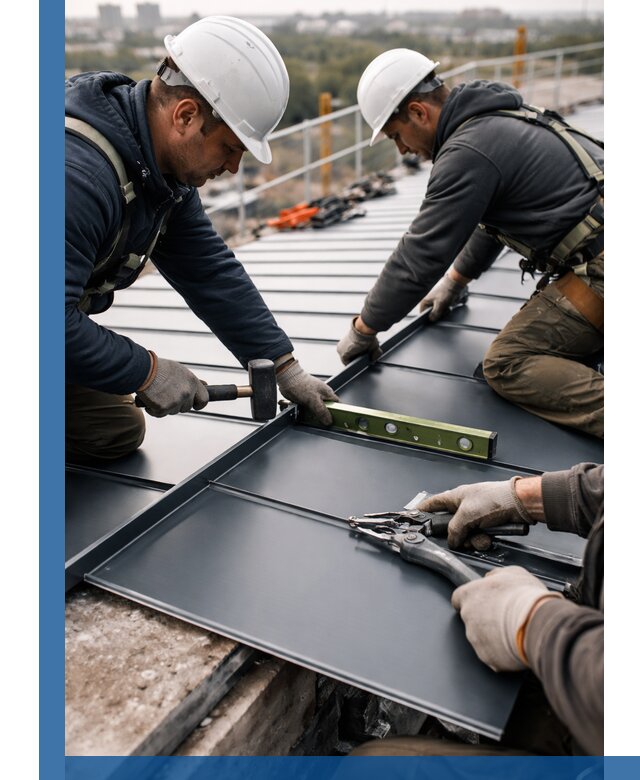 Монтаж фальцевой кровли в Саранске для промышленных зданий