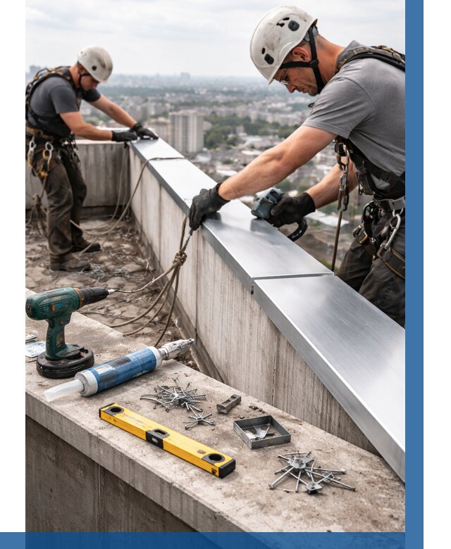 Монтаж парапетных крышек в Саранске от 843 р. | ВЫСОТНИК-Срн