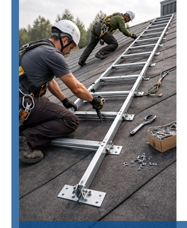 Профессиональный монтаж кровельной лестницы в Саранске под ключ
