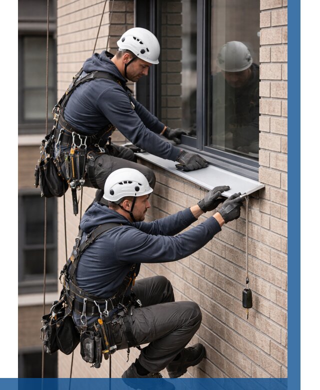 Монтаж оконных отливов под ключ в Саранске от 3688 р. | ВЫСОТНИК-Срн