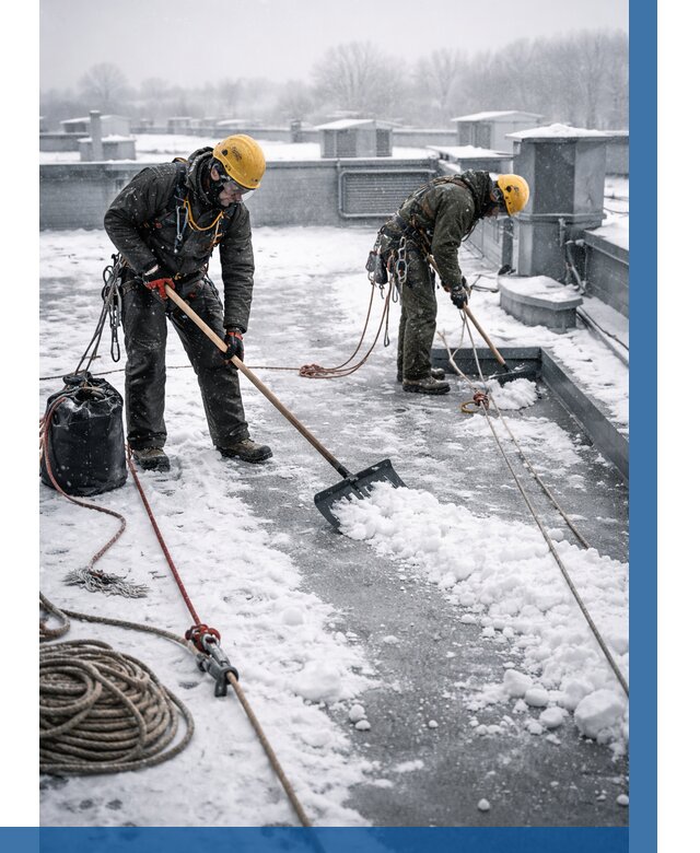 Очистка крыши от снега в Саранске от 7902 р. | ВЫСОТНИК-Срн