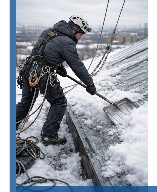 Профессиональная очистка кровли от снега и наледи в Саранске