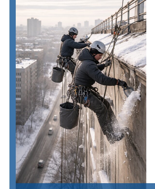 Очистка карнизов от снега в Саранске профессионально и безопасно