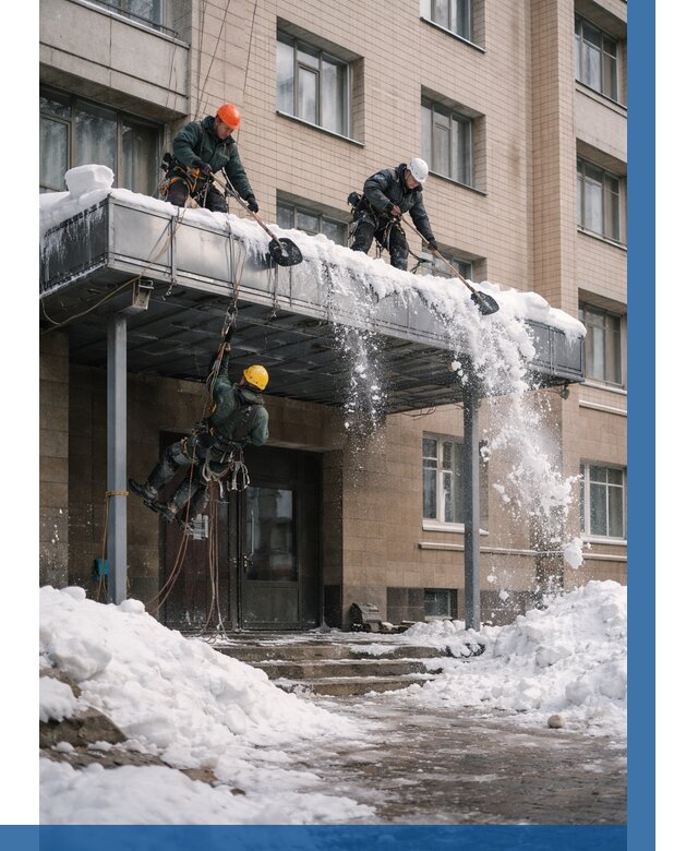 Очистка козырьков от снега в Саранске от 3688 р. | ВЫСОТНИК-Срн