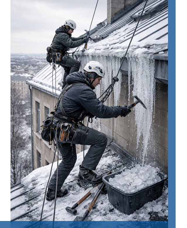 Удаление наледи с кровли в Саранске от 5795 р. | ВЫСОТНИК-Срн