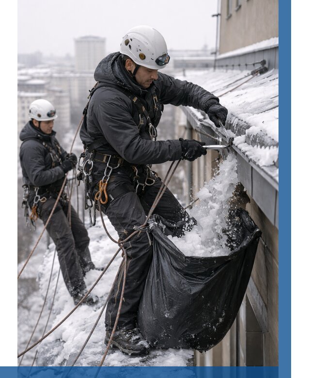 Аварийная очистка крыши в Саранске под ключ от 316 р. | ВЫСОТНИК-Срн