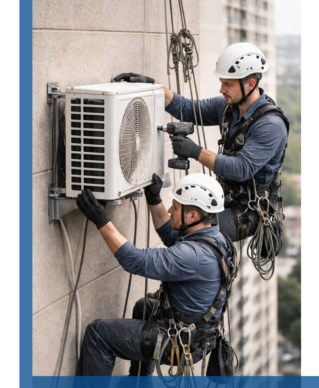 Монтаж внешнего блока кондиционера в Саранске установка и крепление