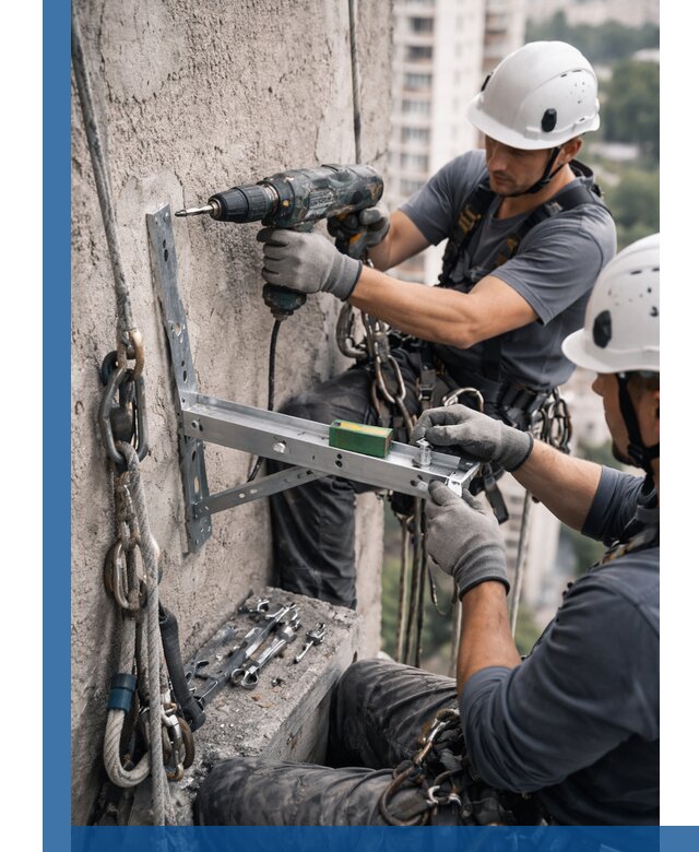 Установка кронштейнов кондиционера и крепежа в Саранске