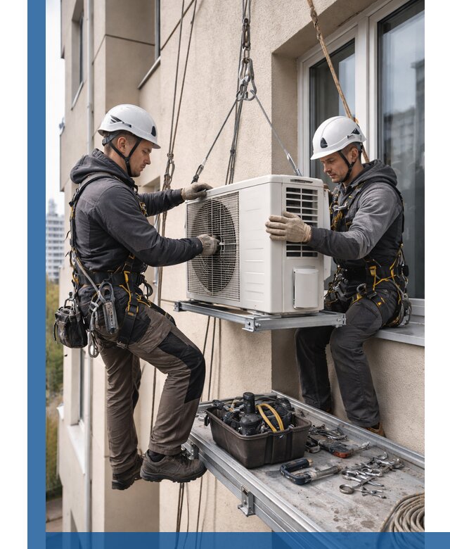 Перенос внешнего блока кондиционера в Саранске с монтажом и крепежом