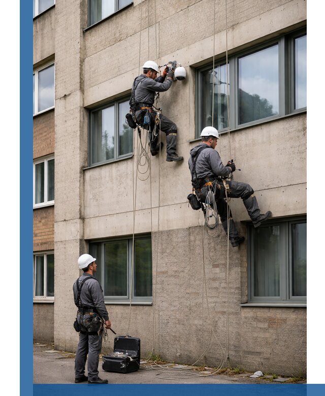 Монтаж фасадных камер видеонаблюдения в Саранске под ключ