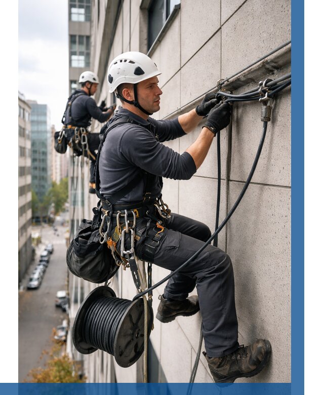 Прокладка кабеля по фасаду в Саранске от 369 р. | ВЫСОТНИК-Срн