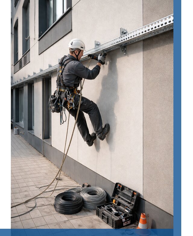 Монтаж кабельных лотков на фасаде в Саранске от 1264 р. | ВЫСОТНИК-Срн