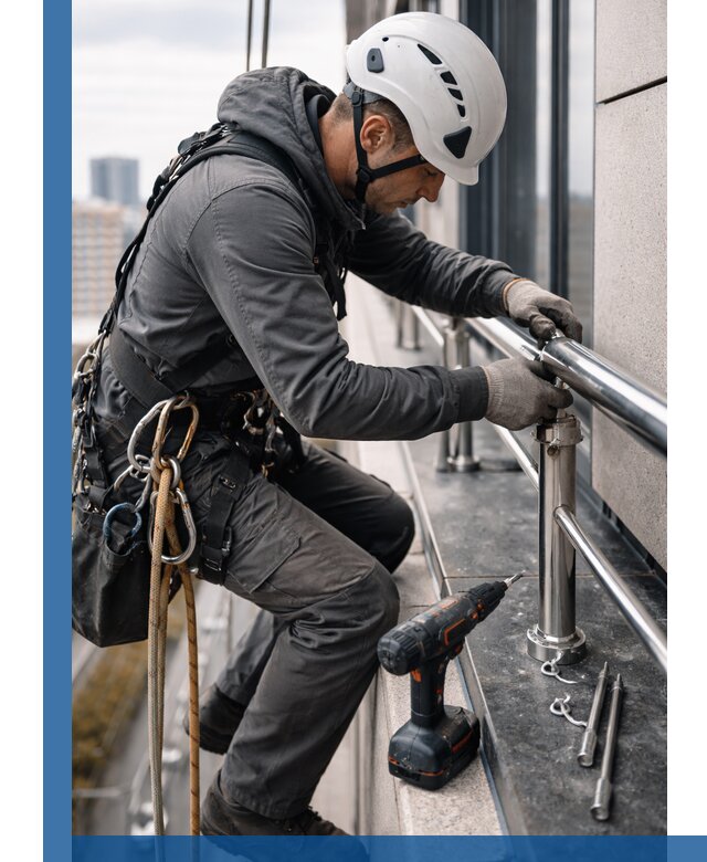 Монтаж ограждений на высоте в Саранске для зданий и конструкций