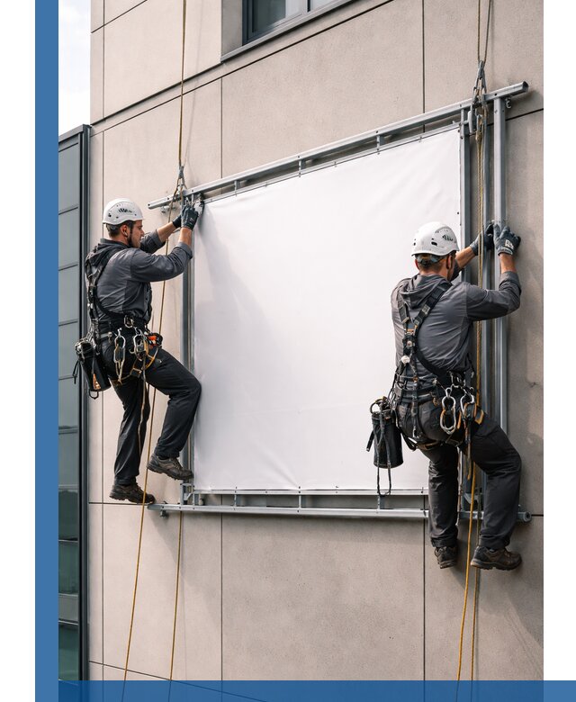 Монтаж наружной рекламной вывески в Саранске под ключ