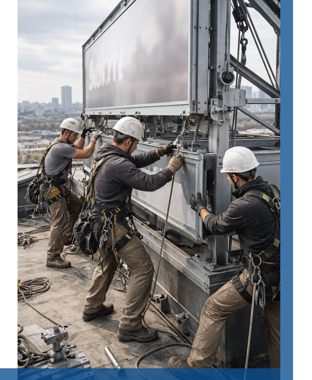 Монтаж крышной рекламной конструкции в Саранске от 63216 р.|ВЫСОТНИК-Срн