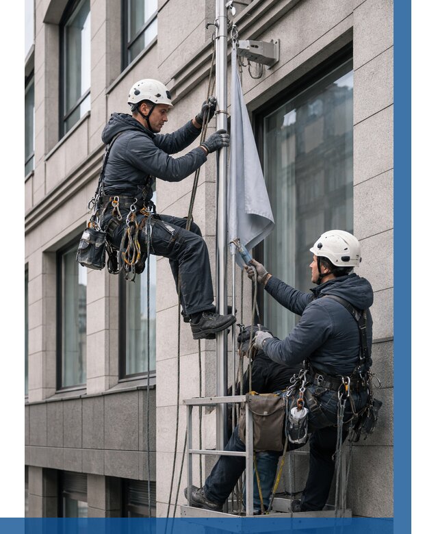 Установка флагов на фасаде в Саранске от 4741 р. | ВЫСОТНИК-Срн