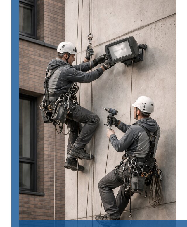 Профессиональный монтаж фасадных прожекторов в Саранске под ключ