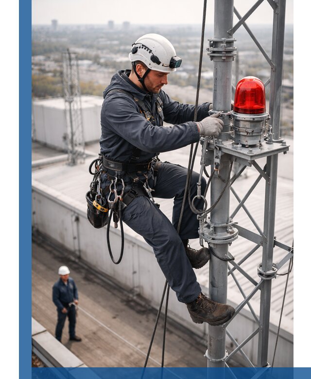 Монтаж заградительных огней и обслуживание объектов в Саранске