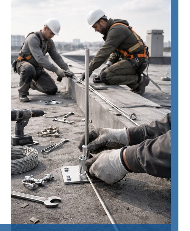 Монтаж молниезащиты на кровле в Саранске цена от 26340 р. | ВЫСОТНИК-Срн